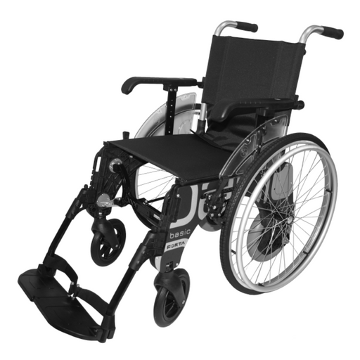 Silla de ruedas Basic con plegado especial y ruedas intercambiables de interior y exterior